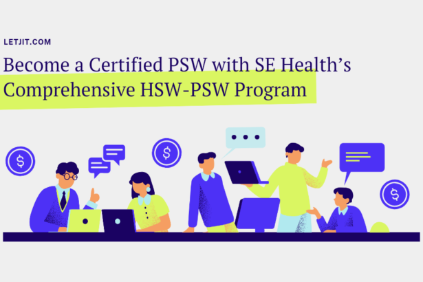 "SE Health logo", "Classroom setting of SE Health HSW-PSW Program with students and instructor", "Home Support Worker assisting an elderly person in their home", "Personal Support Worker assisting a client in a long-term care facility", "Students receiving training materials at SE Health HSW-PSW Program", "Graduate of SE Health HSW-PSW Program holding their certificate", "Chart showing the flexible class schedule of the HSW-PSW Program", "Group of HSW-PSW Program graduates celebrating their achievement", "Instructor teaching a small class at SE Health HSW-PSW Program", "SE Health job fair event for HSW-PSW Program graduates"